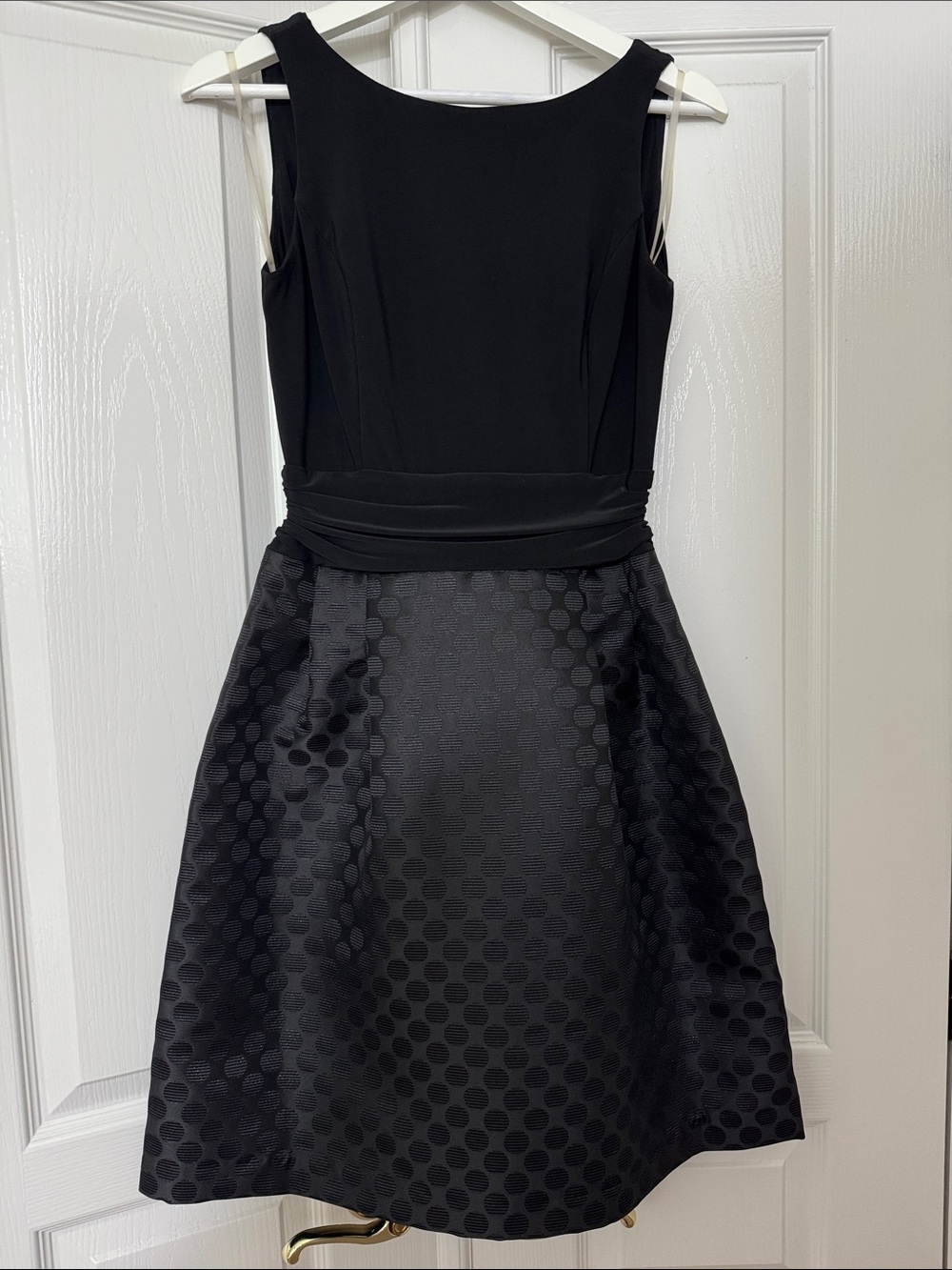 American Living Black Textured Fit-and-Flare Dress